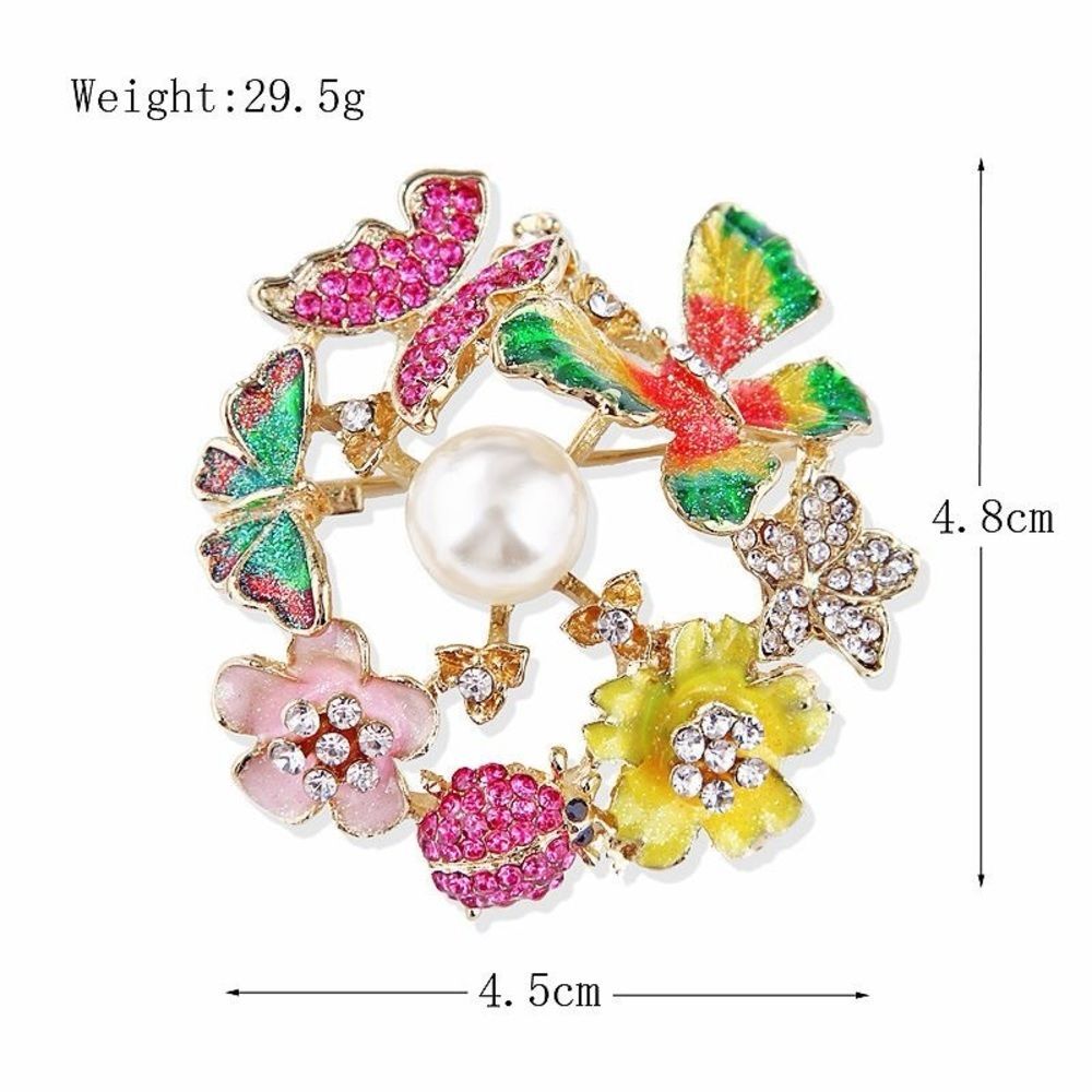Multi-Color Butterfly Flower Ladybug Brooch - Picture 3 of 5